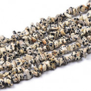 Chips stone beads ± 5x8mm Dalmatian Jasper - Off white earth brown